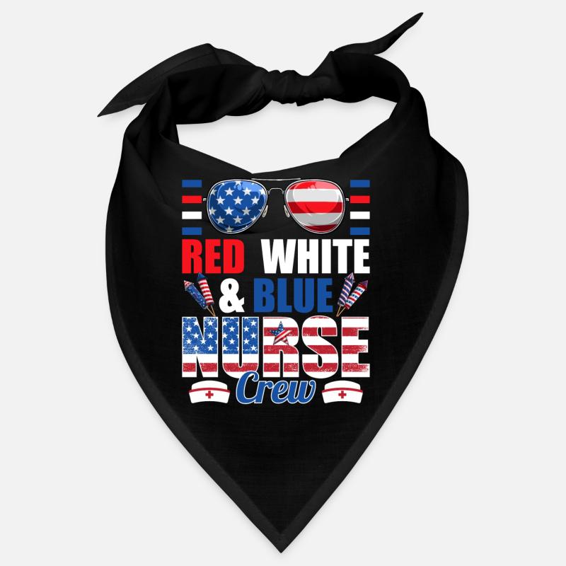 Drapeau américain de l’équipage de l’infirmière rouge blanc bleu Bandana