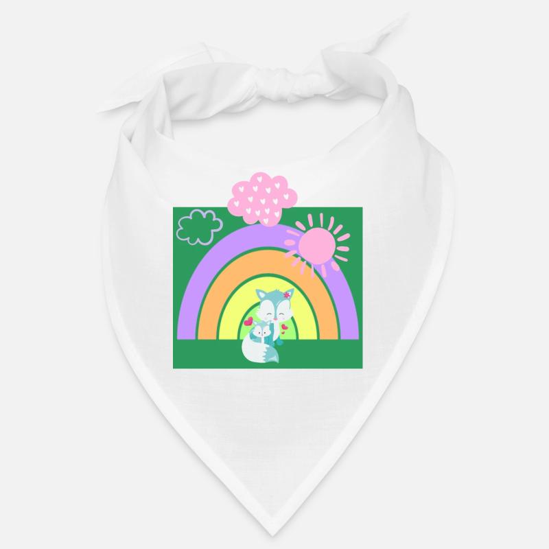 Baby & Mama Wolf with Rainbow Bandana
