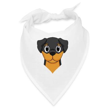 Rottweiler Hund Hunderasse - Bandana - Weiß - Vorne