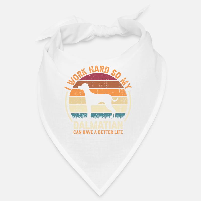 Work Hard - Retro Dalmatian Bandana