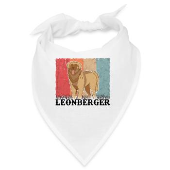 Leonberger Retro - Bandana - Weiß - Vorne
