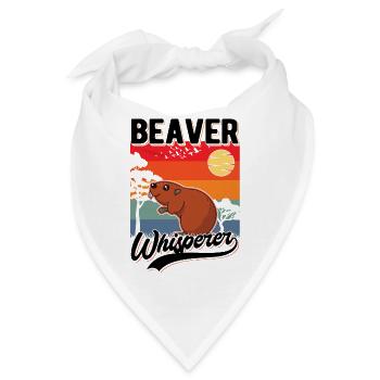 Biber Flüsterer Beaver Whisperer - Bandana - Weiß - Vorne