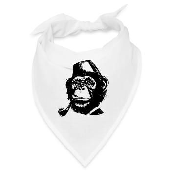Affe - Bandana - Weiß - Vorne