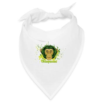 Affe - Bandana - Weiß - Vorne
