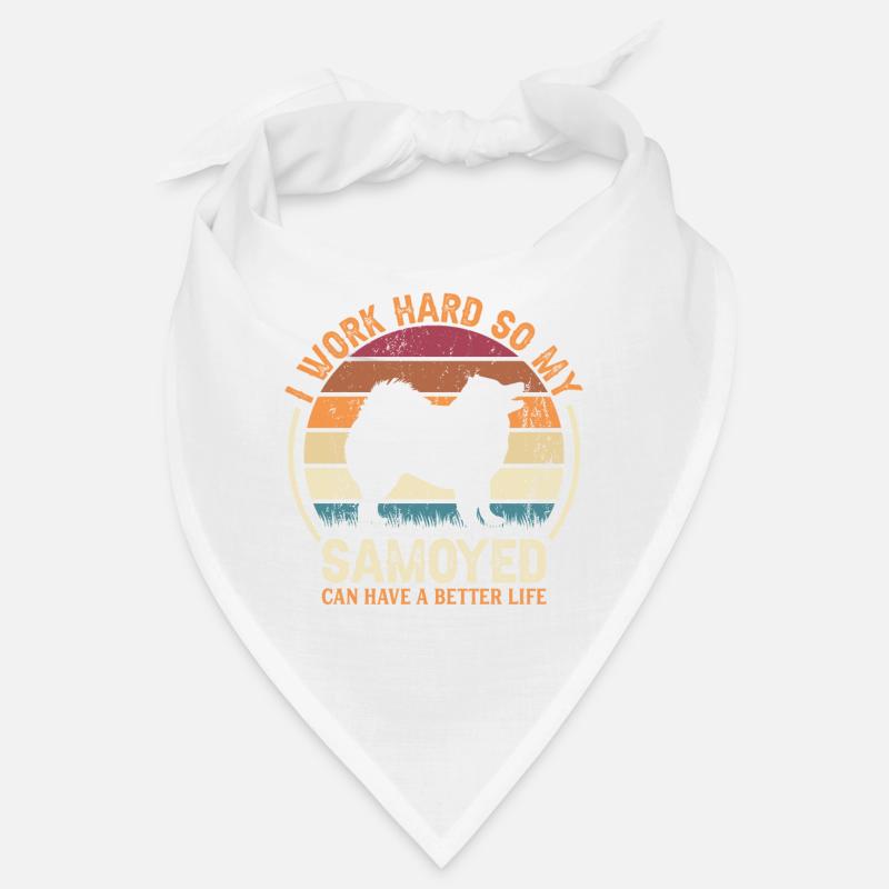 Travail acharné - Retro Samoyed Bandana