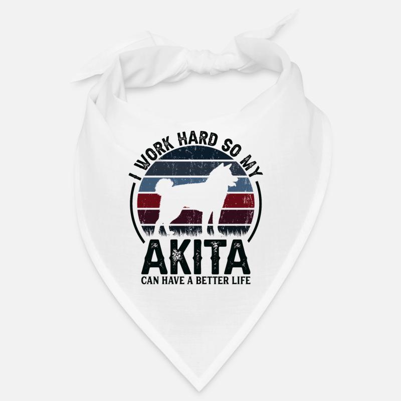 Work Hard - Retro Akita Bandana