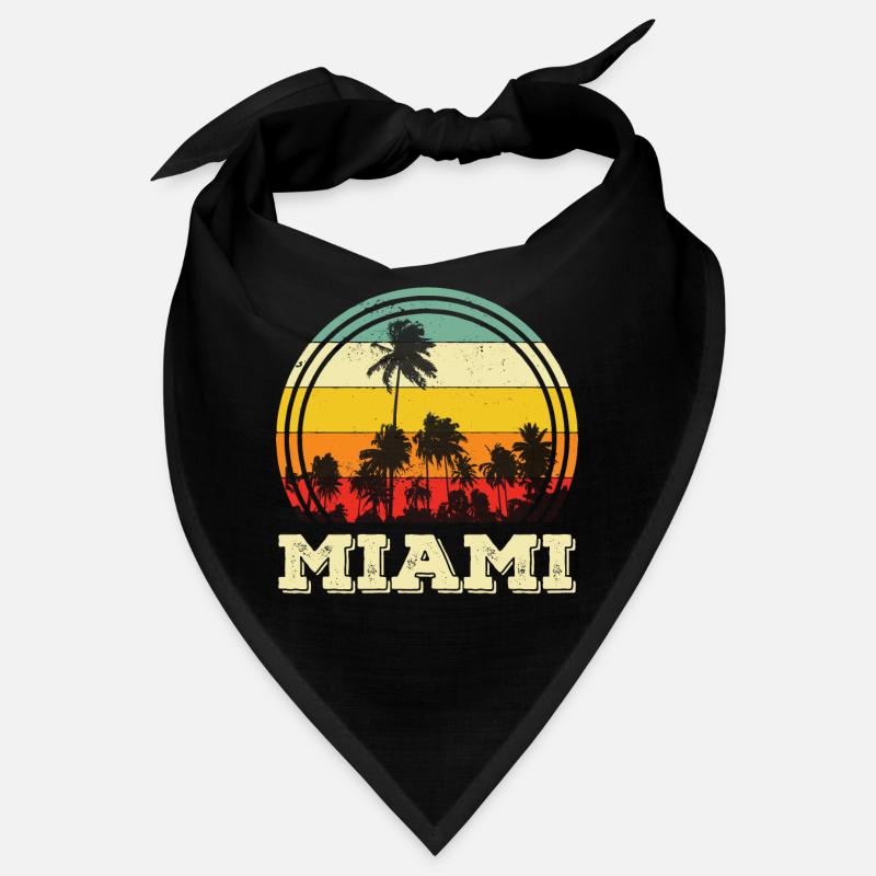 Miami Retro Floride Palm Skyline Beach Bandana