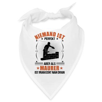 Maurer Lustiger Spruch Bauhandwerker Geschenk - Bandana - Weiß - Vorne