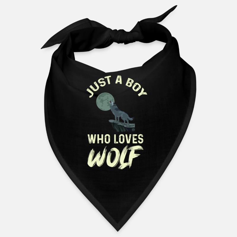 Boy loves wolves full moon wolf pack Bandana