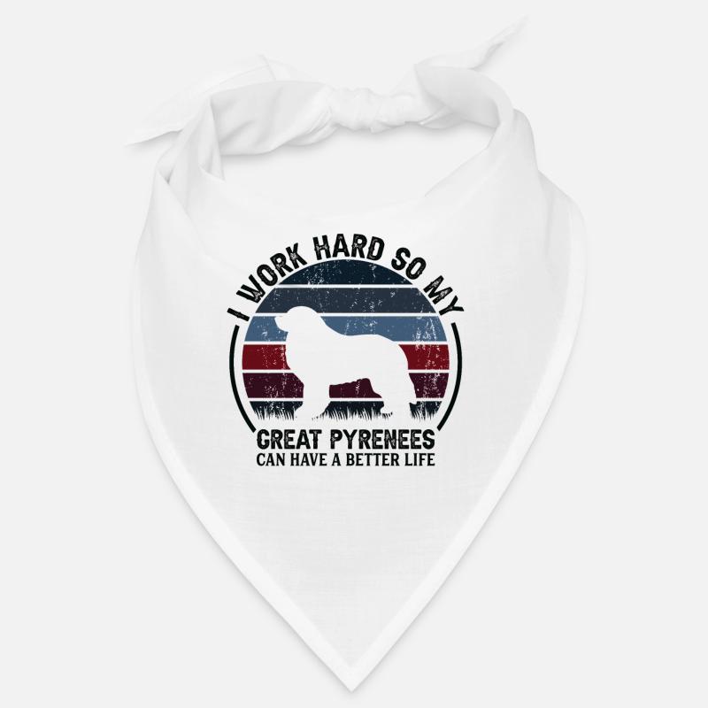 Work Hard - Retro Great Pyrenees Bandana