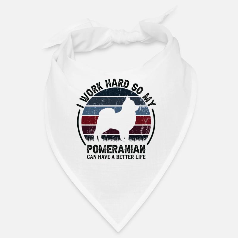 Work Hard Work - Retro Pommerianer Bandana