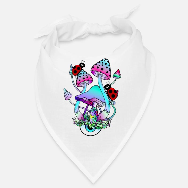 Magic Mushrooms Ladybug Psychedelic Mushroom Art Bandana