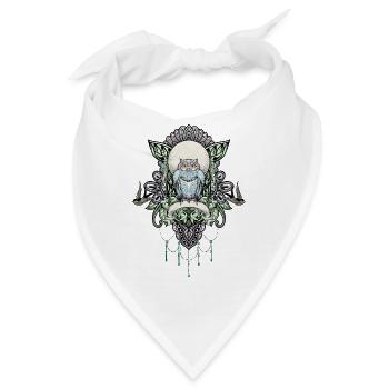 Niedliche dekorative Eule - Bandana - Weiß - Vorne