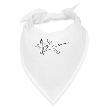 Fechten Herzschlag - Bandana - Weiß - Vorne