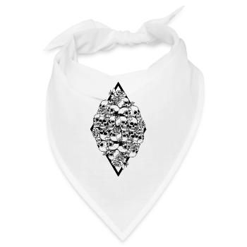 Skull Flower Death Grave Aesthetic Dark Pattern - Bandana - Weiß - Vorne