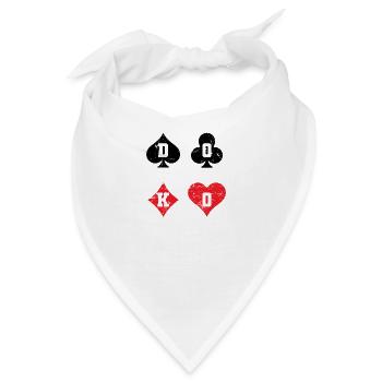 Doko Karo Herz Pik Kreuz Doppelkopf Karten - Bandana - Weiß - Vorne