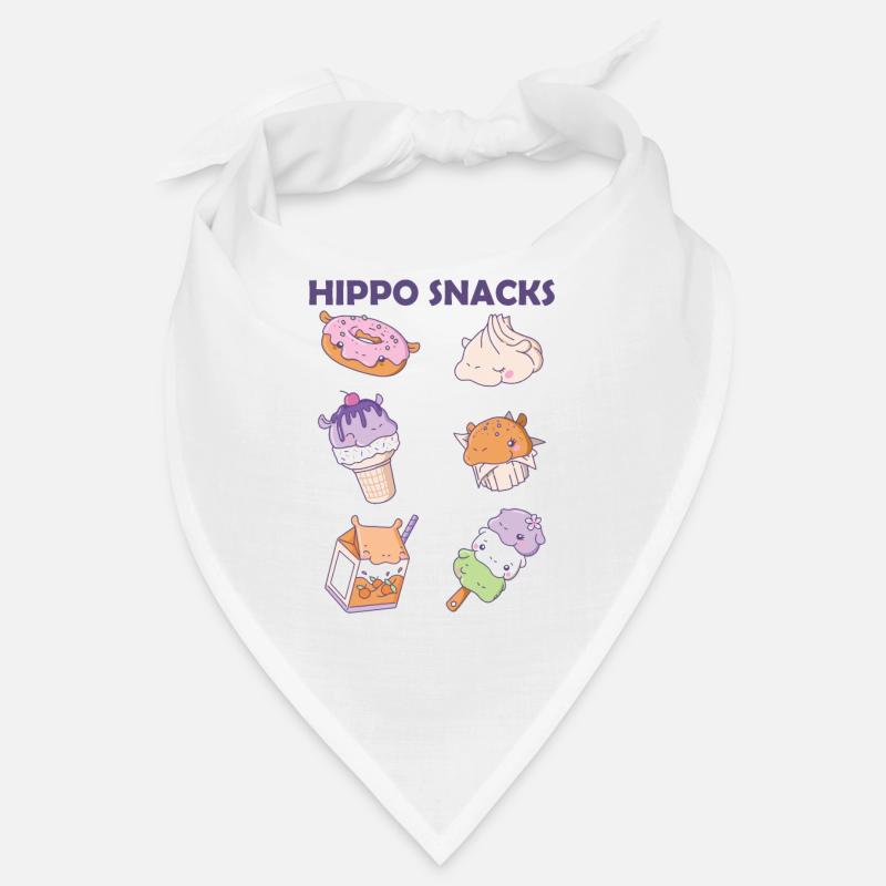Fun Hippo Snacks Cute Kawaii Aesthetic Bandana