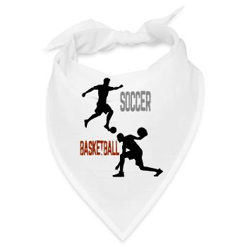 Soccer, Basketball, - Bandana - Weiß - Vorne