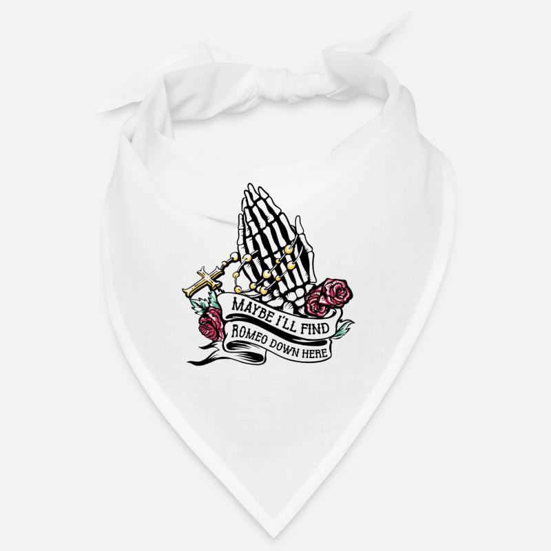 Roméo Gothic Bones Squelette Roses Mort Tombe Bandana