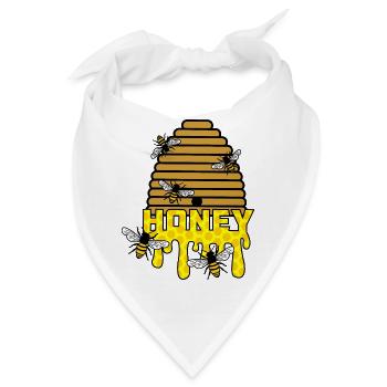 Bienenhonig Bienenstock - Bandana - Weiß - Vorne