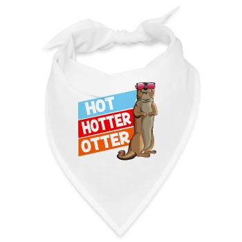 Fischotter Hot Hotter Otter Marder süßes Tierchen - Bandana - Weiß - Vorne