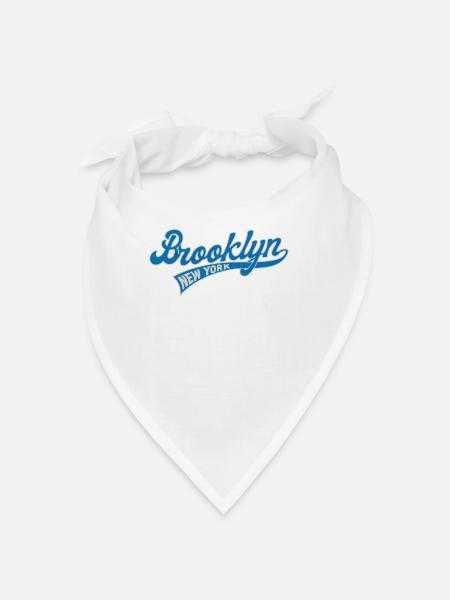 Heimatstadt, Brooklyn, New York, Baseballschrift, - Bandana - Weiß - Vorne