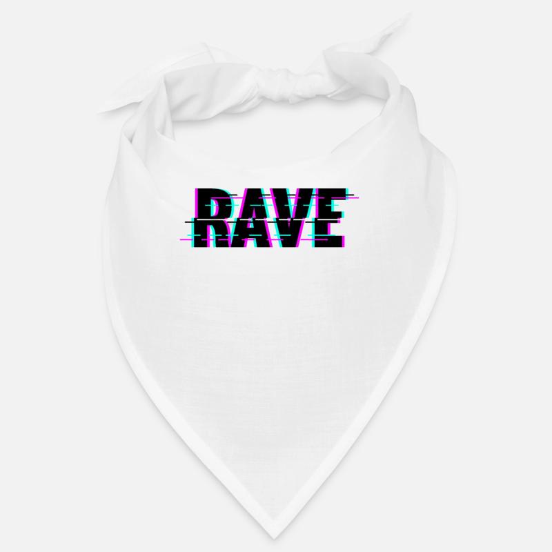 Techno Musik Rave - Bandana - Weiß