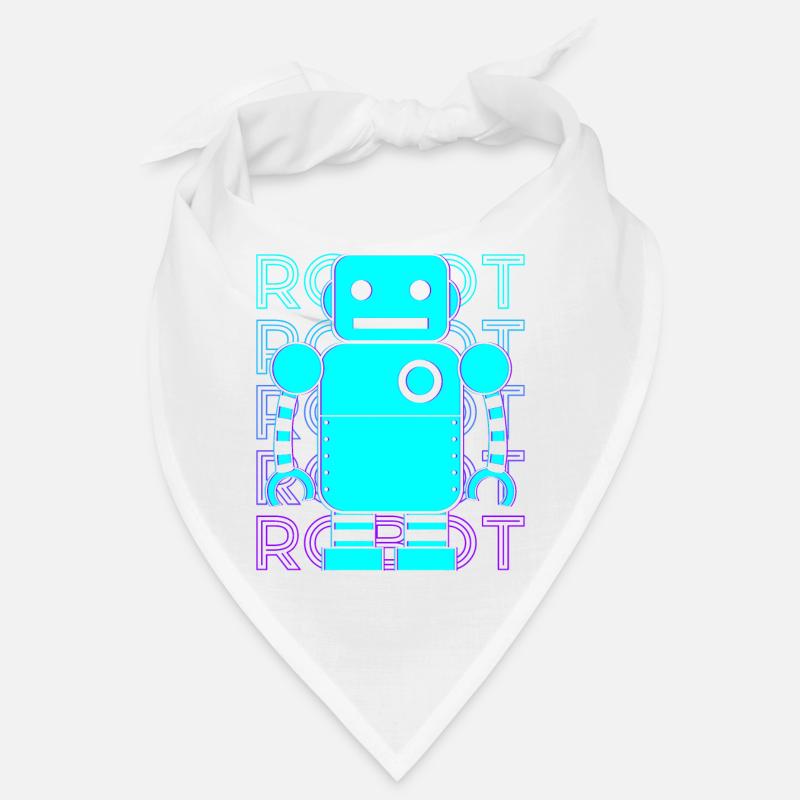 Roboter Retro - Bandana - Weiß