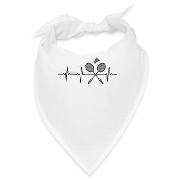 Badminton Heartbeat Badmintonspieler - Bandana - Weiß - Vorne