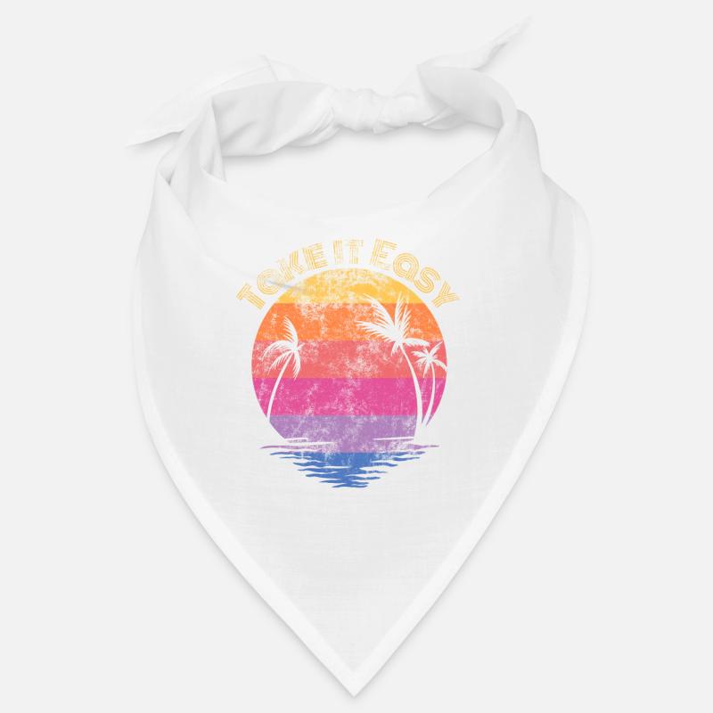 Cool Retro Design Summer Beach Palms Summer Bandana