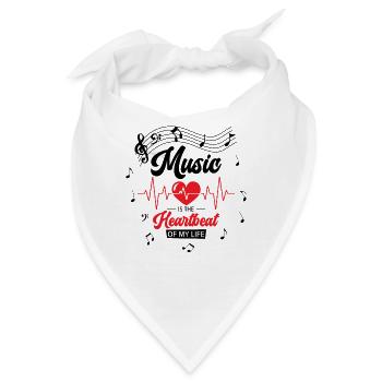 Musik Herzklopfen Musikliebhaber Leben Lieder - Bandana - Weiß - Vorne