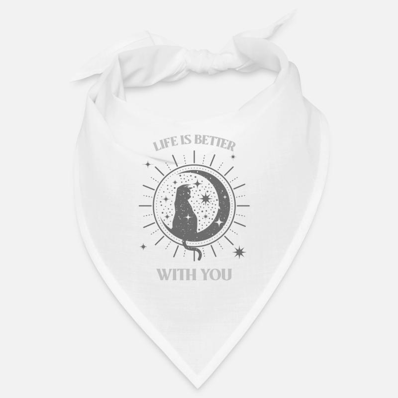 Chat dans la Lune (gris) Bandana