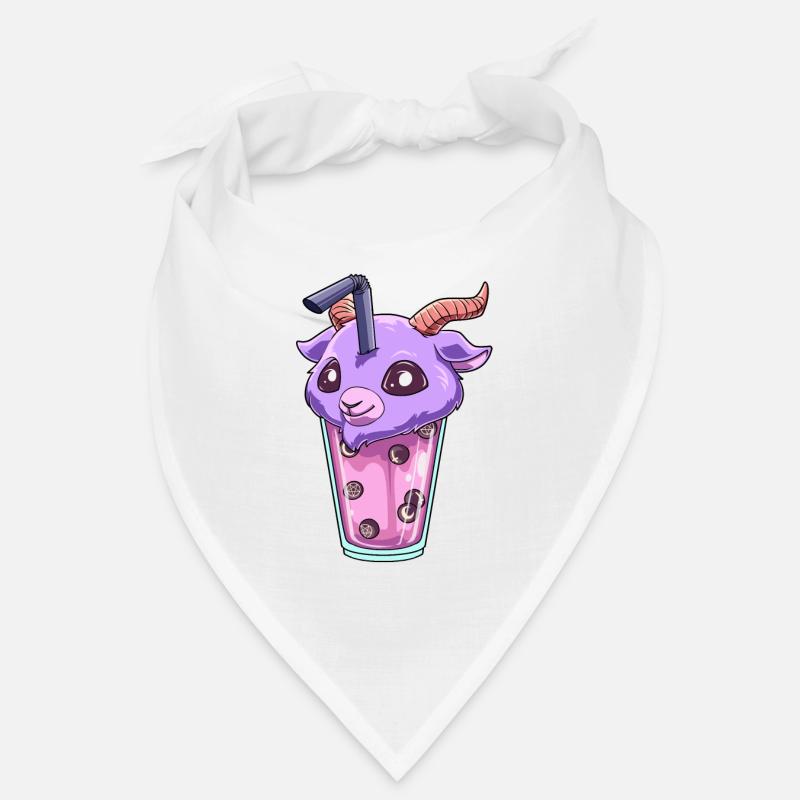 Kawaii Bubble Tea Baphomet Funny Boba Tea Bandana