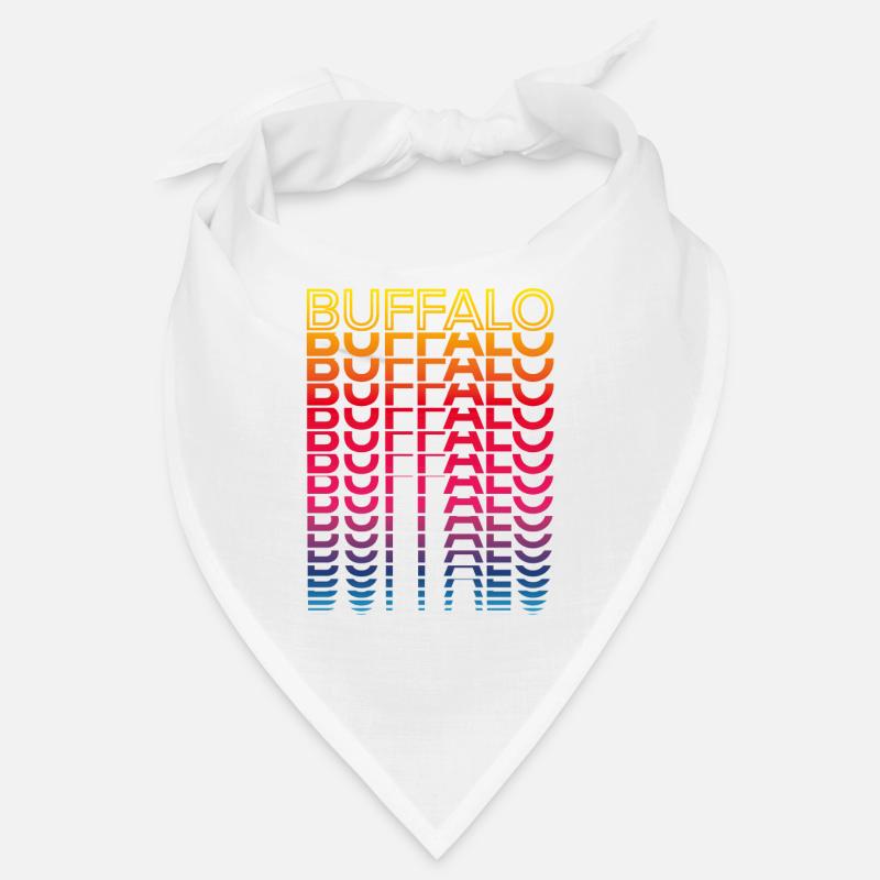 Retro Nostalgisch USA Stadt - Regenbogen Buffalo Bandana