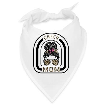 Mama Hemd, Cheer Mama Leopard Sonnenbrille Megaphon - Bandana - Weiß - Vorne