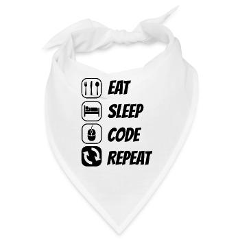 Eat Sleep Code Repeat Coder Programmer Software De - Bandana - Weiß - Vorne