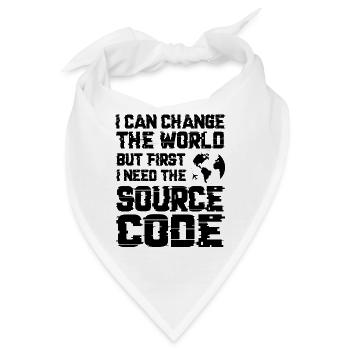 I Can Change The World But First I Need The Source - Bandana - Weiß - Vorne