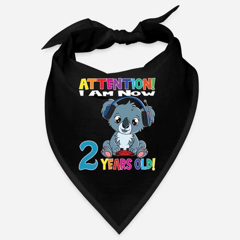 Gaming Koala Attention I Am Now 2 Years Old Bandana