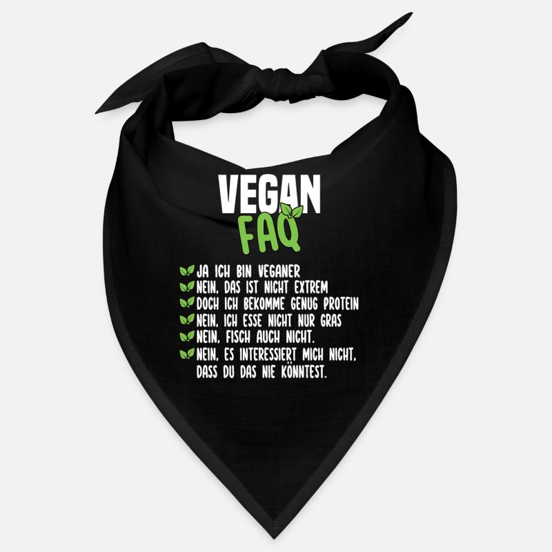 Vegan FAQ - Lustiger Veganer Spruch Bandana