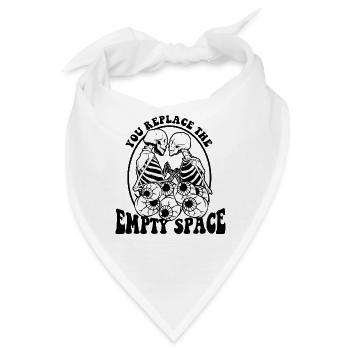 Romantic Gothic Bones Skeleton Roses Death Grave - Bandana - Weiß - Vorne