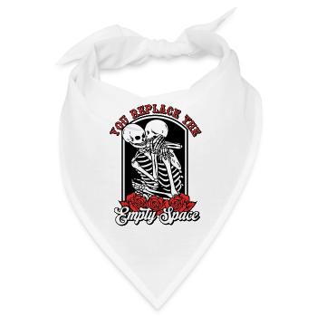 Romantic Gothic Bones Skeleton Roses Death Grave - Bandana - Weiß - Vorne