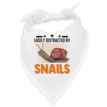 Easily distracted by Snails Schnecke - Bandana - Weiß - Vorne