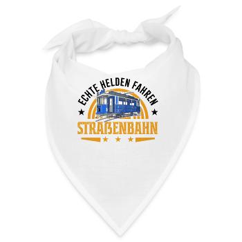Echte Helden fahren Straßenbahn S-Bahn - Bandana - Weiß - Vorne