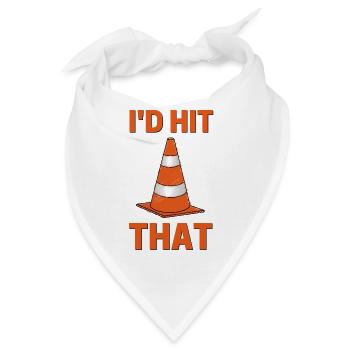 Ich habe diesen lustigen Autocross-orangefarbenen Kegeltreiber getroffen - Bandana - Weiß - Vorne