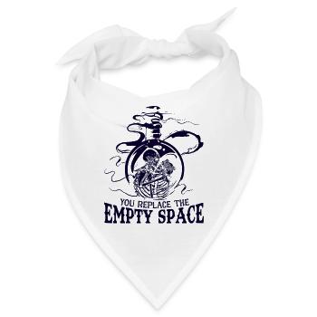 Romantic Gothic Bones Skeleton Roses Death Grave - Bandana - Weiß - Vorne