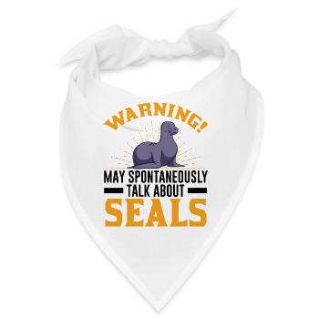 Robbe Geschenk Seal Seelöwe - Bandana - Weiß - Vorne
