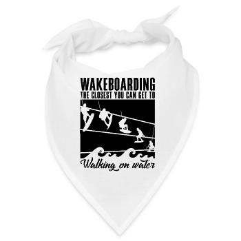 Wakeboard Wakeboarden Wakeboarder Geschenkidee - Bandana - Weiß - Vorne