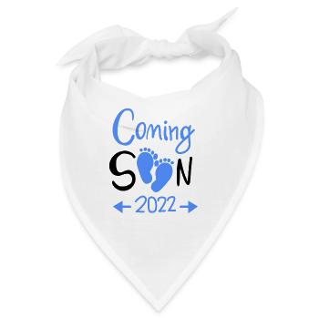 Coming Soon 2022 Baby Schwangerschaft - Bandana - Weiß - Vorne