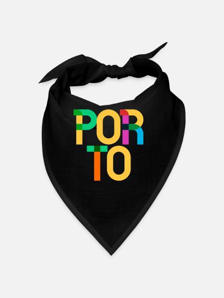 Porto Portugal CMYK Pop Art Style - Bandana - black - Front
