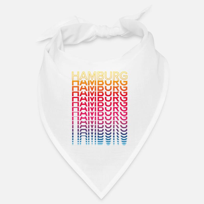 Retro Nostalgisch Stadt - Regenbogen Hamburg - Bandana - Weiß